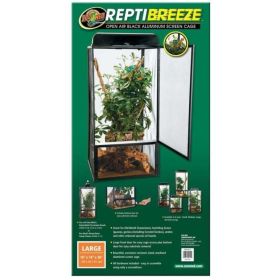 Zoo Med Reptibreeze Open Air Aluminum Screen Cage - Black - Large (18"L x 18"W x 36"H)