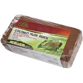 Zilla Coconut Husk Premium Reptile Bedding Brick - 1.3 lbs - Covers 55 Gallon Tank - (4"L x 8"W x 2.62"H)