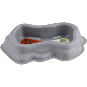 Zilla Decor Durable Dish for Reptiles Grey - Medium (8.5"L x 7"W x 3.3"H)
