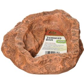 Zilla Decor Terraced Dish for Food or Water - Medium (6"L x 5.75"W x 1.5"H)