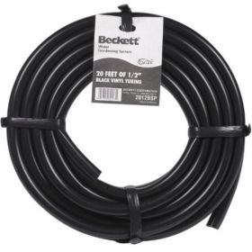 Beckett Black Vinyl Pond Tubing 20 Foot Roll - 1/2" ID x 20 Feet