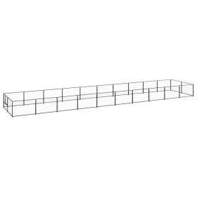Dog Kennel Black 215.3 ftÂ² Steel