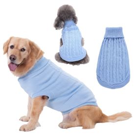 Dog Sweater Warm Pet Sweater Dog Sweaters for Small Dogs Medium Dogs Large Dogs Cute Knitted Classic Clothes Coat for Dog Puppy (Color: Light Blue, size: 3X-Large)