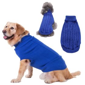 Dog Sweater Warm Pet Sweater Dog Sweaters for Small Dogs Medium Dogs Large Dogs Cute Knitted Classic Clothes Coat for Dog Puppy (Color: Royal blue, size: X-Large)