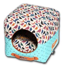 Touchdog Chirpin-Avery Convertible and Reversible Squared 2-in-1 Collapsible Dog House Bed (sku: PB54DSLG)